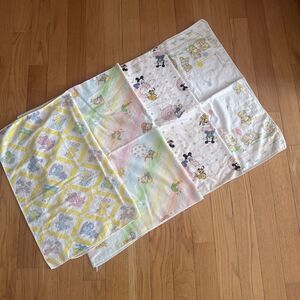 Vintage 1983 Hallmark Cards Rainbow Brite Baby Blanket MFG by Dundee Lot of 4